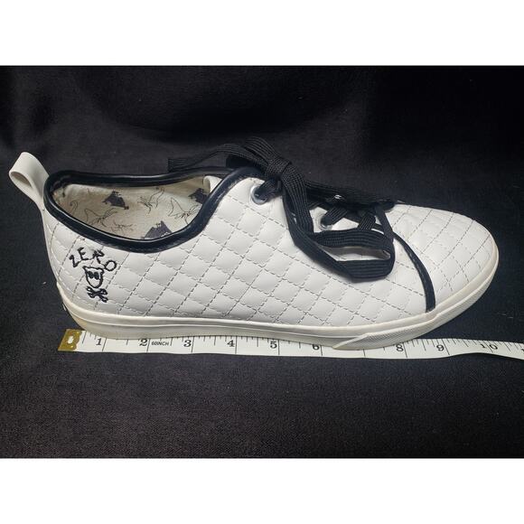 Disney Tim Burton Nightmare Before Christmas Zero White Quilted Low Kick Shoes - Picture 10 of 11